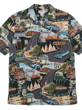 Pacific Legend Route 66 Casual Shirt Mens Size 3XL Multicolor Made In Hawaii USA